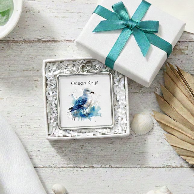 Porte-clés Brise océanique : Aquarelle Mouette (Créateur téléchargé)