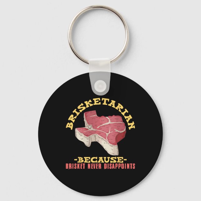 Porte-clés Brisketarian Funny Texas Bbq Meat Lover (Recto)