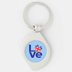 Porte-clés British Blue LOVE UK Flag Heart