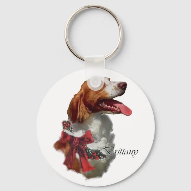 Porte-clés Brittany Spaniel Christmas Gifts (Recto)