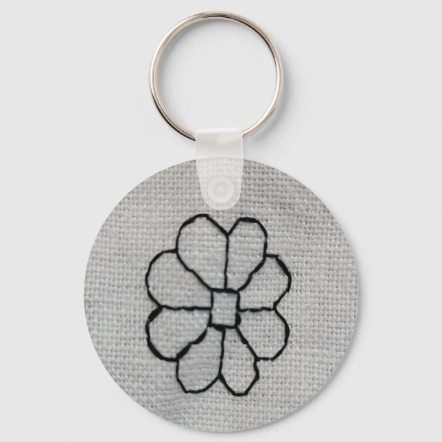 Porte-clés broderie blackwork (Recto)