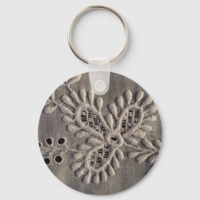 Porte-clés Broderie de dentelle antique Ayrshire (Recto)