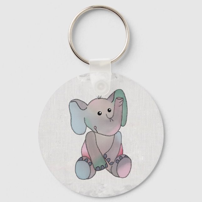 Porte-clés Broderie éléphant (Recto)