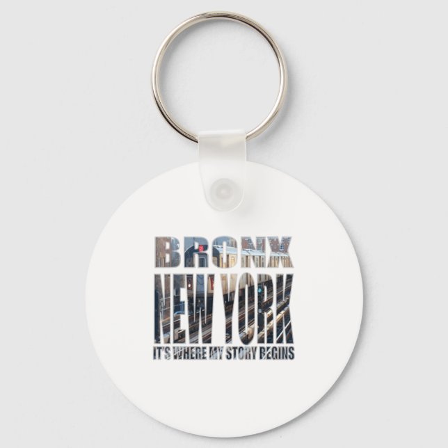 Porte-clés Bronx New York Where My Story Begins  (Recto)