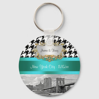 Porte-clés Brooklyn Bridge Blk Wht Houndstooth 2 Porte - clé