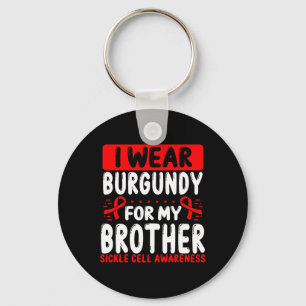 Porte-clés Brother Burgundy Ruban Sibling Twin Sickin Cell A