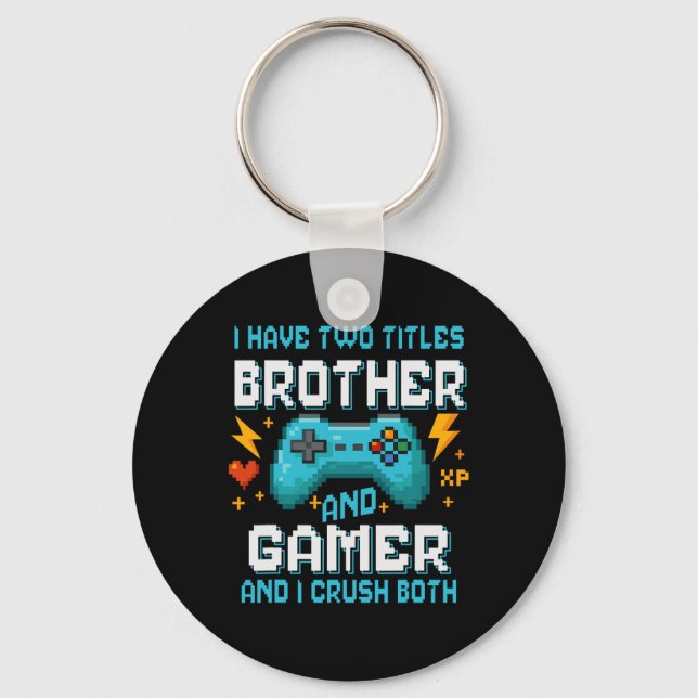 Porte-clés Brotherand Gamer Pixel Console Video Game Player G (Recto)