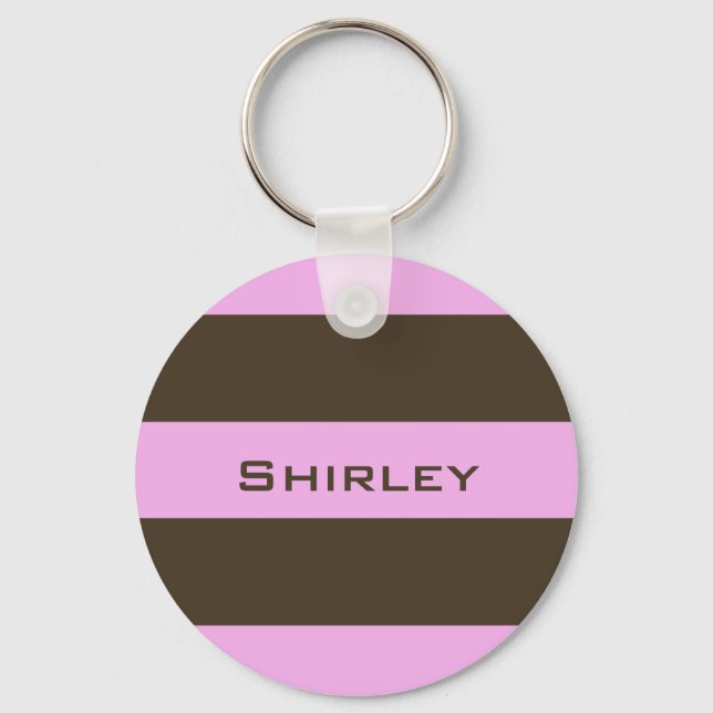 Porte-clés Brown blanc rose et chocolat par STaylor (Recto)