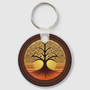 Porte-clés Brown et or Arbre de vie Porte - clé