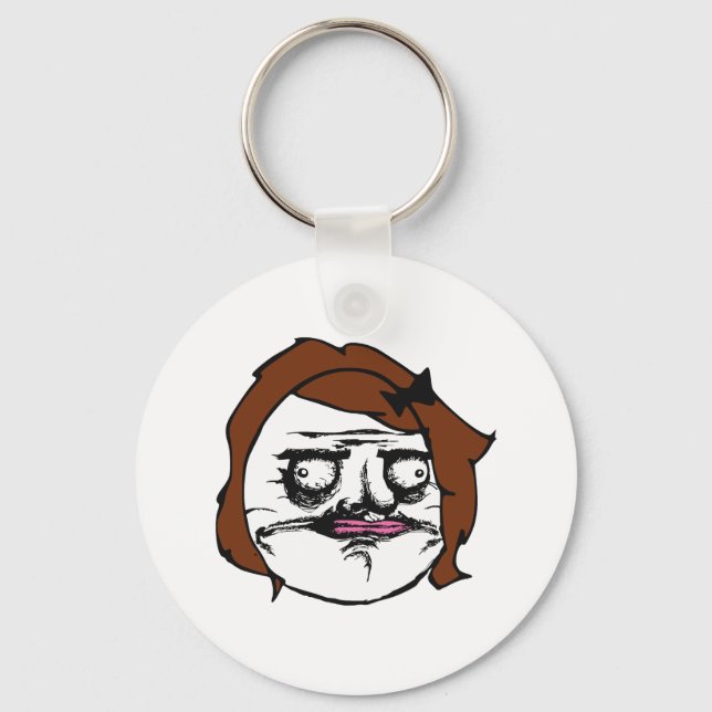 Porte-clés Brown Female Me Gusta Comic Rage Face Mème (Recto)