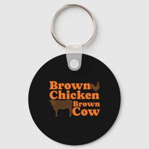 Porte-clés Brown poulet Vache Brown Retro Musique Bow Chicka