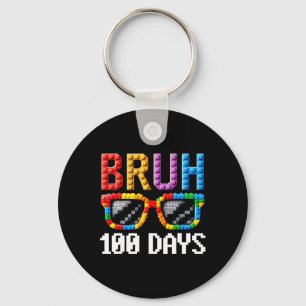 Porte-clés Bruh 100 Jours De Sungles De L'École Bâtiment Bâti