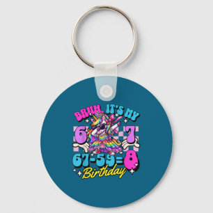 Porte-clés Bruh 67-59=8 8e anniversaire princesse licorne fil