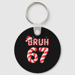Porte-clés Bruh 67 Canne de Noël pour garçons adolescents Six