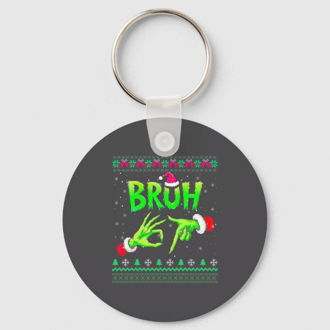 Porte-clés Bruh 67 Christmas Ugly Sweater Six Seven Meme 6 7  (Recto)