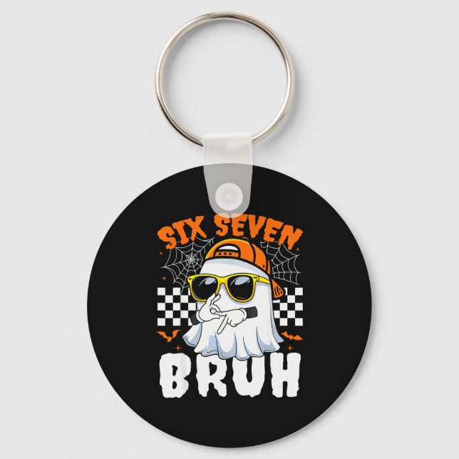 Porte-clés Bruh 67 Halloween drôle Six Sept Mème Brainrot Fan (Recto)