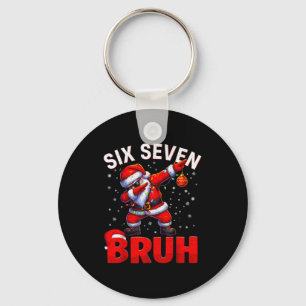 Porte-clés Bruh 67 Santa en dab Funny Meme Six Seven Noël