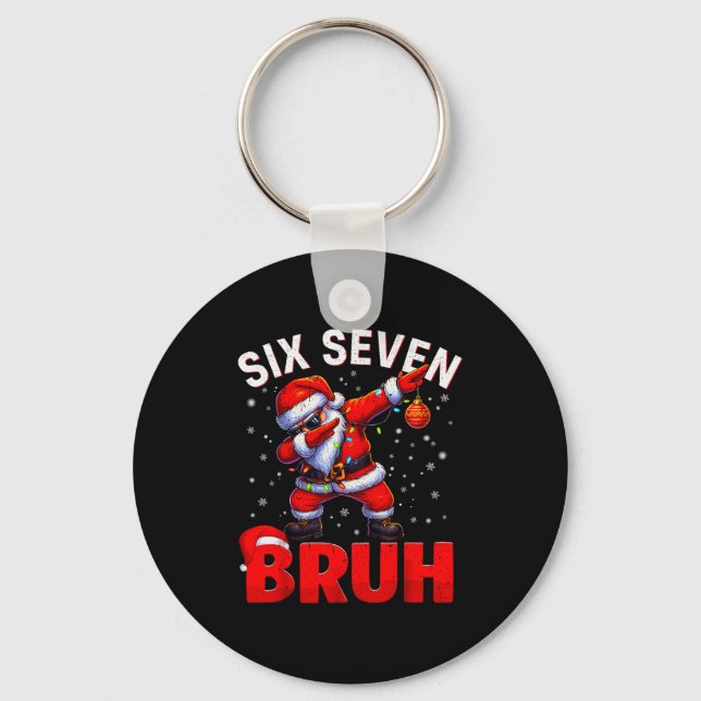 Porte-clés Bruh 67 Santa en train de dabber Drôle Meme Six Se (Recto)