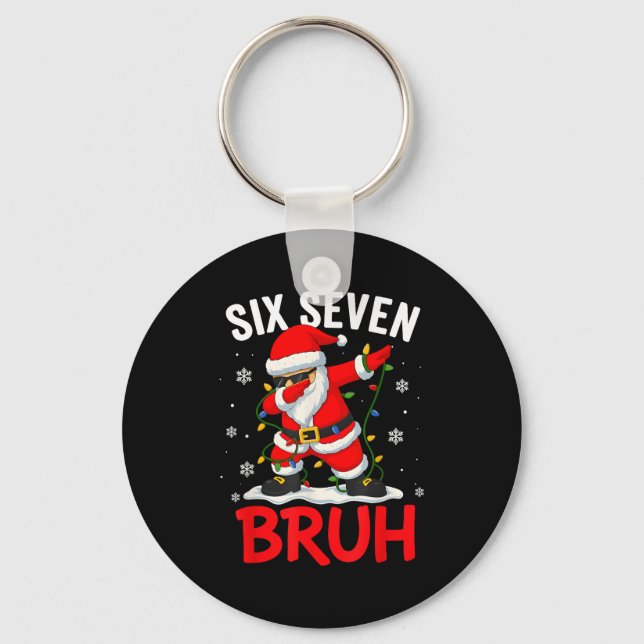 Porte-clés Bruh 67 Six Seven Santa Dabbing Christmas Meme Boy (Recto)