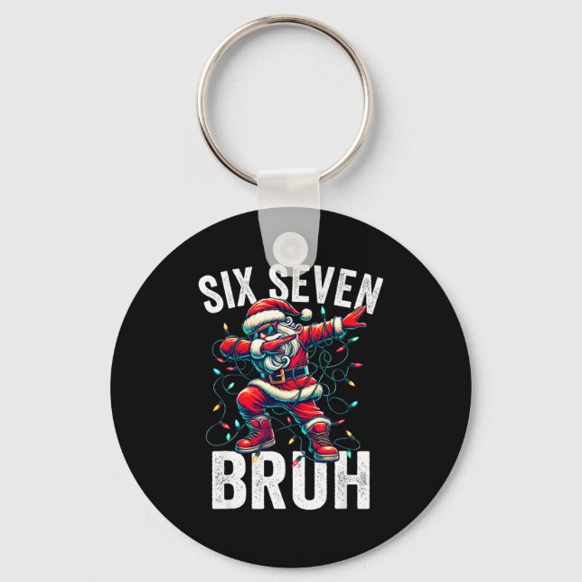 Porte-clés Bruh 67 Six Seven Santa Dabbing Christmas Meme Boy (Recto)