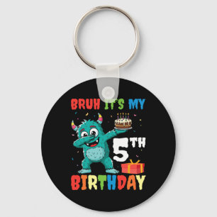 Porte-clés Bruh C’est mon 5e anniversaire Halloween Monster D
