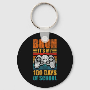 Porte-clés Bruh C'est Mes 100 Jours D'école Gamer Boy 100ème 