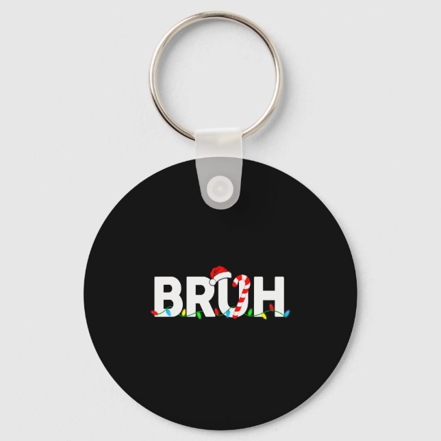 Porte-clés Bruh Funny Christmas Lights Teens Boys Kids Xmas P (Recto)