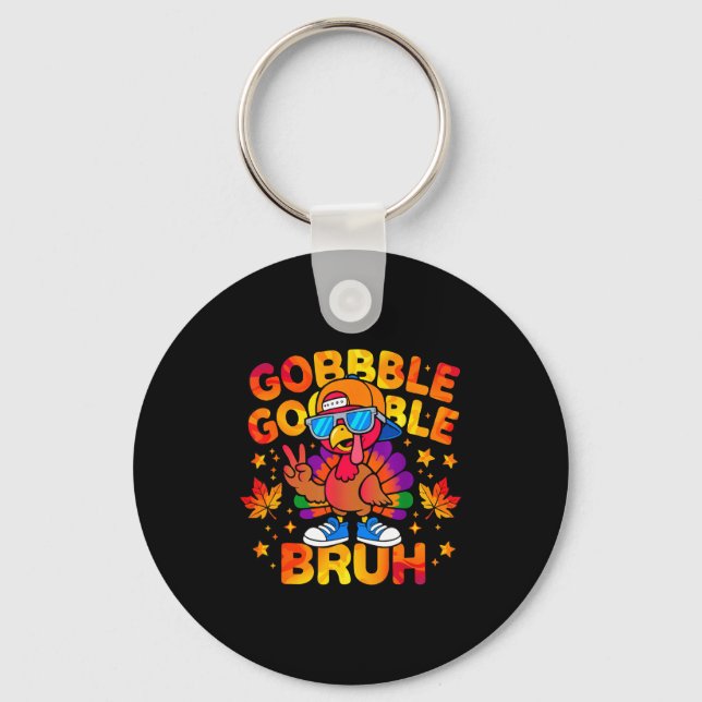 Porte-clés Bruh Funny Thanksgiving Turkey Gobble Outfit Boys  (Recto)