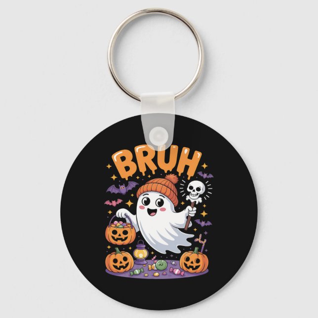 Porte-clés Bruh Ghost Halloween Candy mignonne Ghost Kids (Recto)