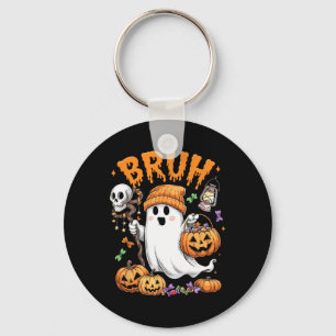 Porte-clés Bruh Ghost Halloween mignon Ghost Tricot Ou Traite