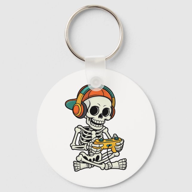 Porte-clés Bruh Halloween Garçons Enfants Gamer Mens Skeleton (Recto)