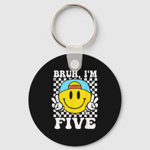 Porte-clés Bruh j'ai cinq ans 5e anniversaire Groovy garçons