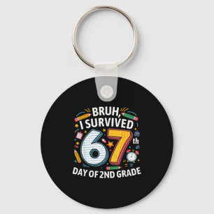 Porte-clés Bruh j'ai survécu au 67ème jour de 2ème année 67 M