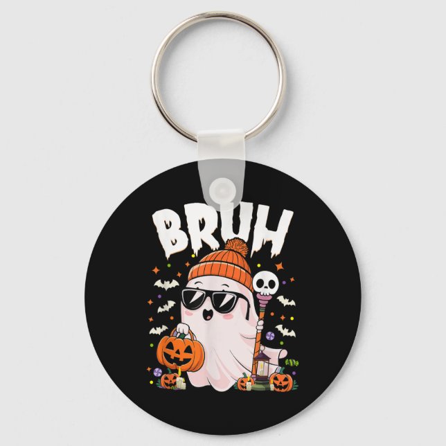 Porte-clés Bruh Mignonne Ghost Trick Ou Traiter Costume Hallo (Recto)