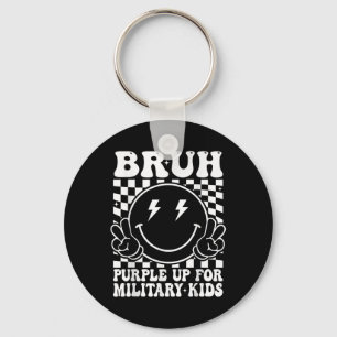 Porte-clés Bruh Purple Up For Military Kids Mois Military Ch