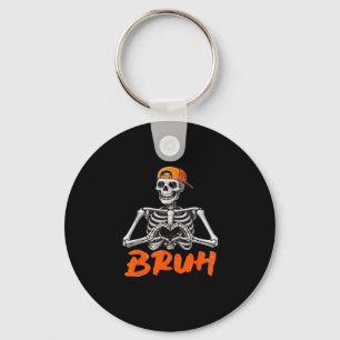 Porte-clés Bruh Skeleton Coeur main Halloween Costumes Hommes