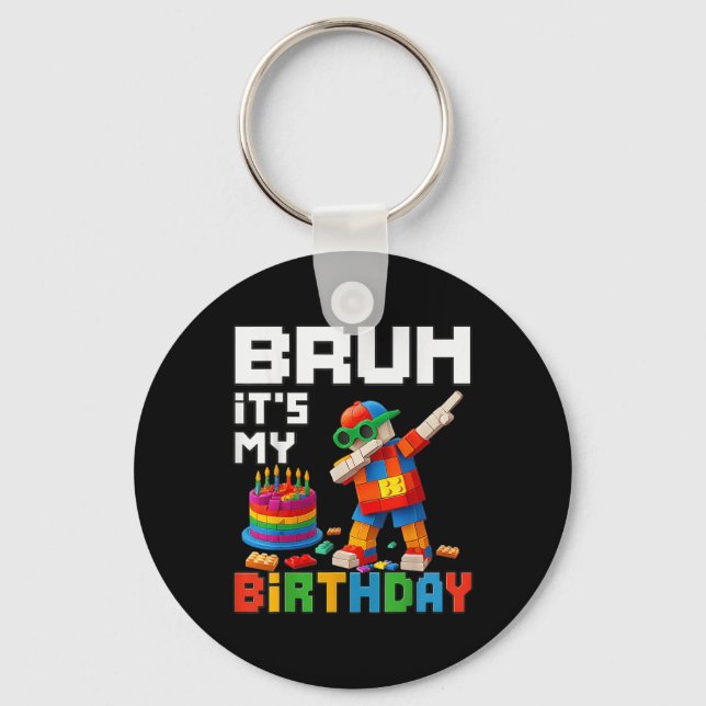Porte-clés Bruh Son Anniversaire Maître Bâtiment Bâtir Brick  (Recto)