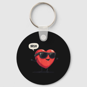 Porte-clés Bruh Valentines Day Coeur Humour Mème Hommes Femme