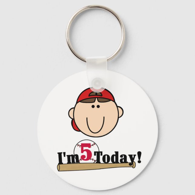 Porte-clés Brunette Boy Baseball 5e anniversaire (Recto)
