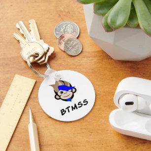 Porte-clés Btmss de singe de punk bleu yeux