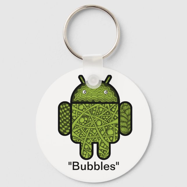 Porte-clés Bubbles Doodle Character pour le robot Android™ (Recto)