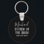 Porte-clés BUDGET Bestman Groomsmen Cadeaux Noir Blanc<br><div class="desc">Ajoutez trois lignes de texte à ce cadeau moderne de fête de mariée.</div>