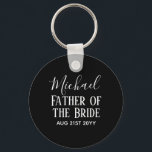 Porte-clés BUDGET Bestman Groomsmen Cadeaux Noir Blanc<br><div class="desc">Ajoutez trois lignes de texte à ce cadeau moderne de fête de mariée.</div>