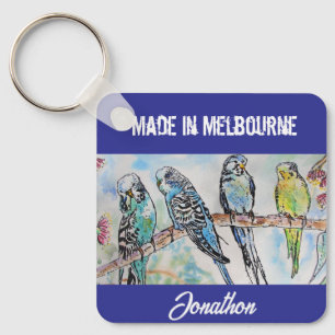 Porte-clés Budgie Perruche Oiseau Fabriqué à Melbourne Oiseau