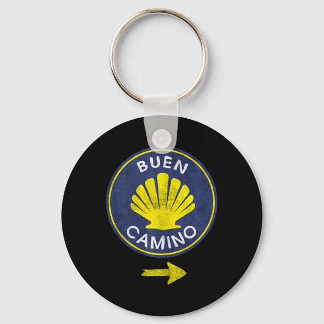 Porte-clés Buen Camino Shell El Camino De Santiago De Compost (Recto)
