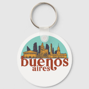 Porte-clés Buenos Aires Retro City Skyline Cityscape Art