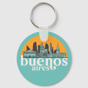 Porte-clés Buenos Aires Vintage City Skyline Cityscape Art