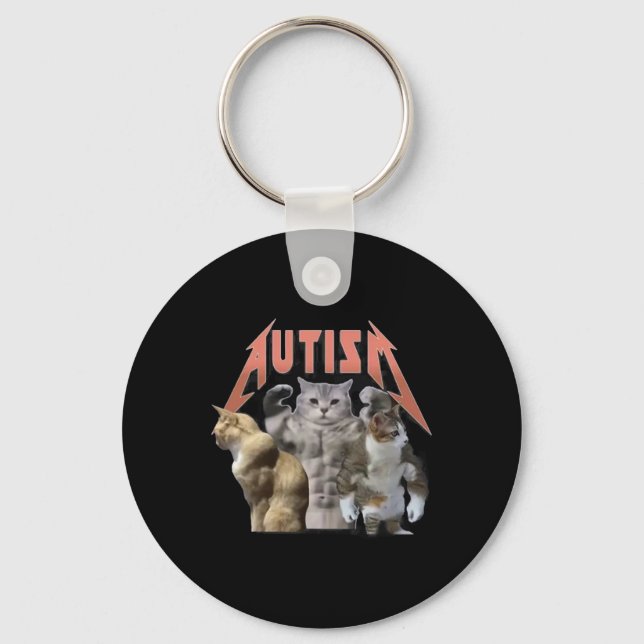 Porte-clés Buff Cats Autism meme (Recto)