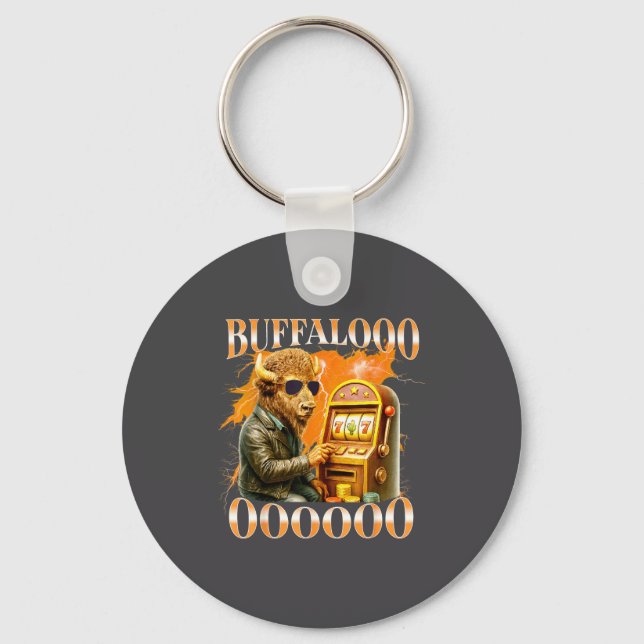 Porte-clés Buffalo Bison Casino Slot Machine Funny Gambling B (Recto)