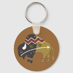 Porte-clés Buffalo indien tribal